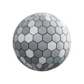 Hexagonal grey pavement